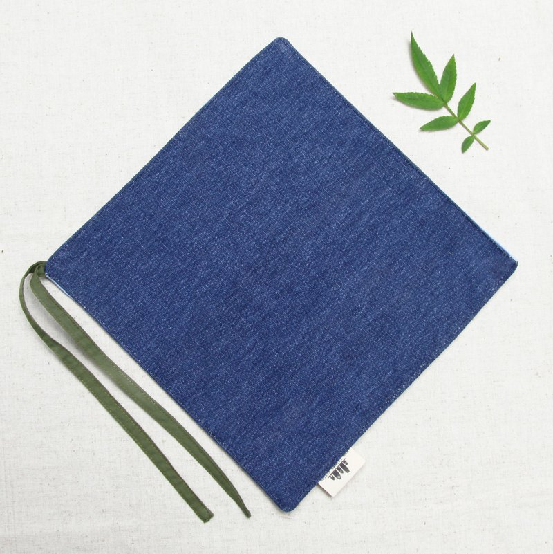 【一角筷套组】- 沉着男子 - 筷子/筷架 - 棉．麻 蓝色