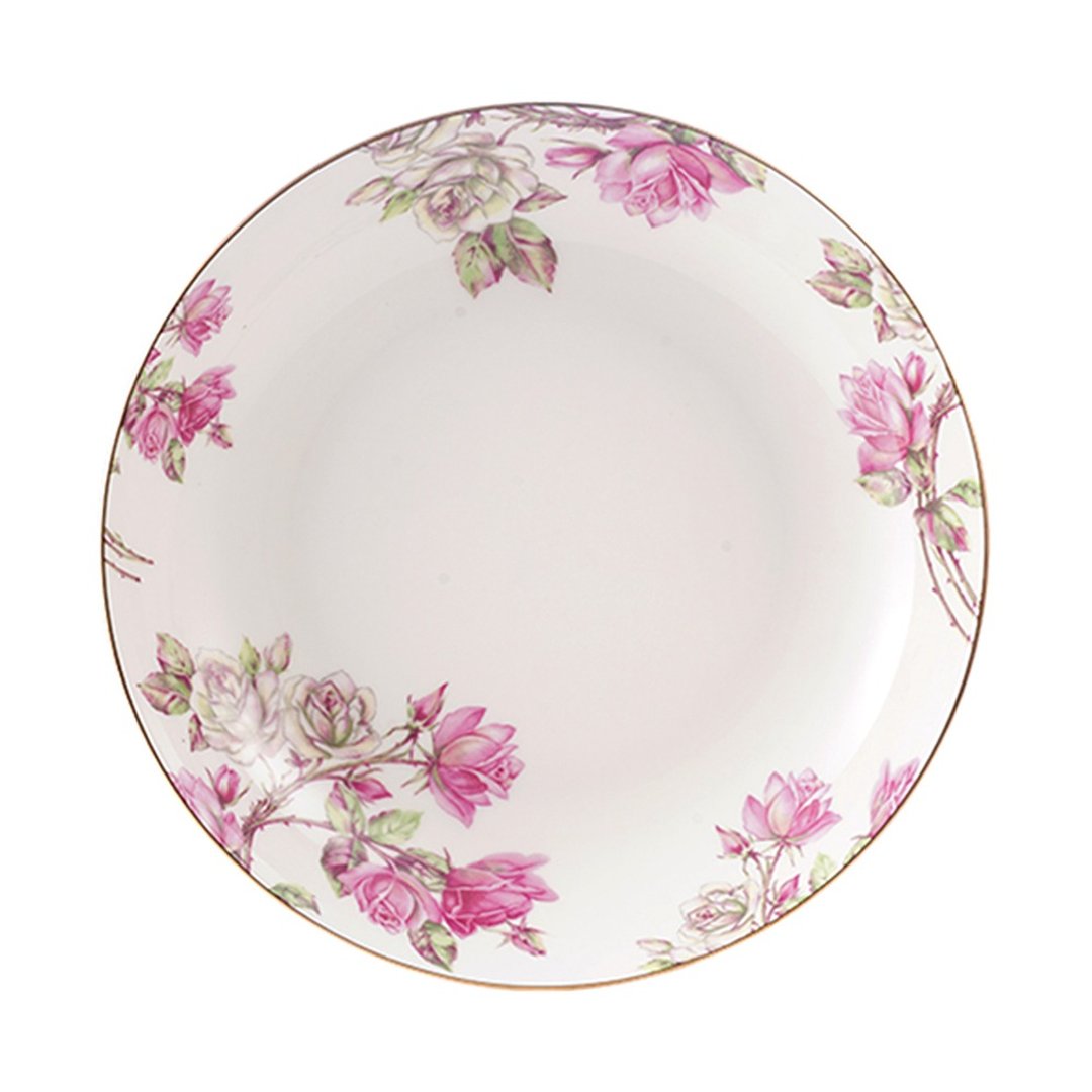 英国Aynsley 红玫瑰系列 骨瓷深盘19.5cm - 盘子/餐盘/盘架 - 瓷 粉红色