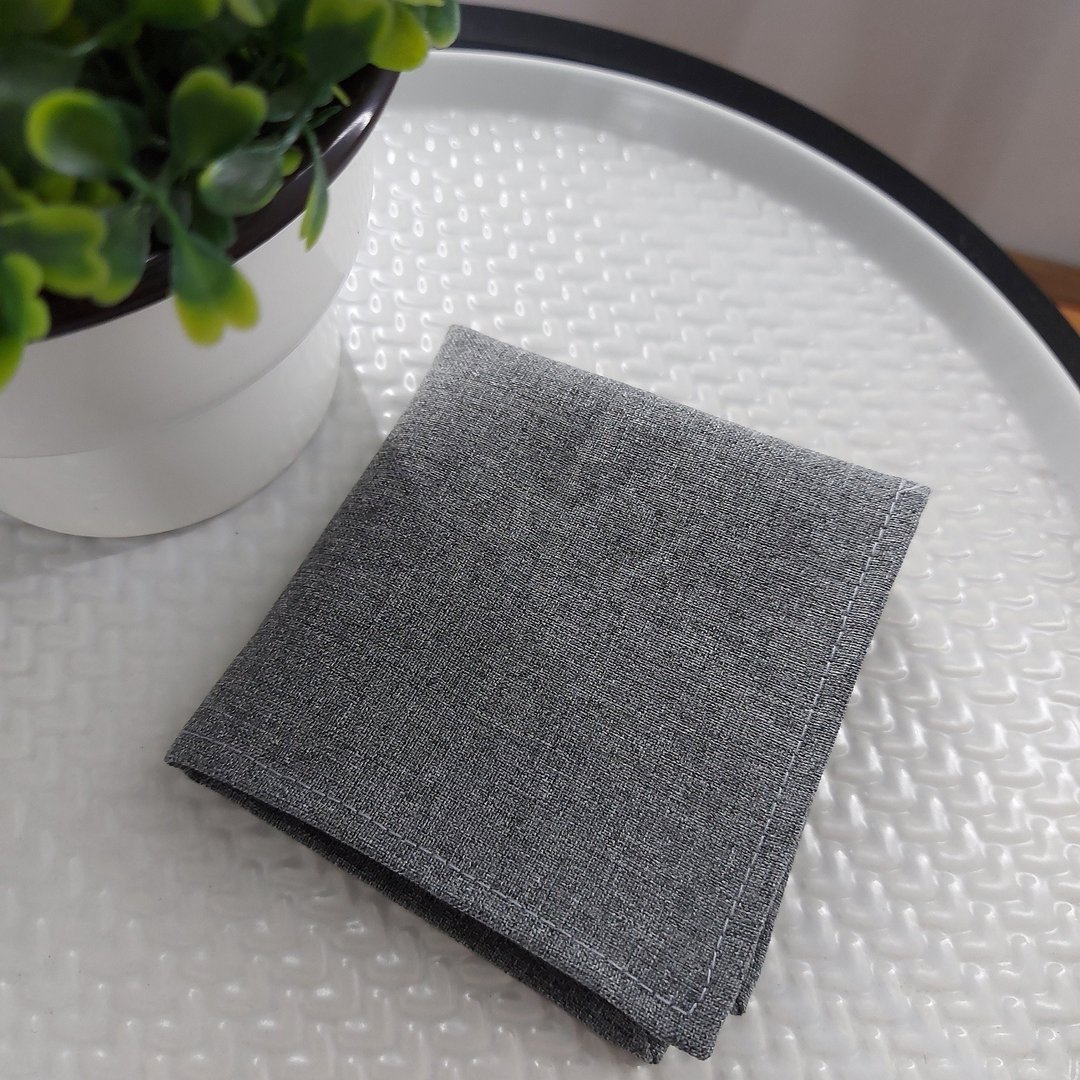 Pocket Square - Grey OS - 手帕/方巾 - 聚酯纤维 灰色