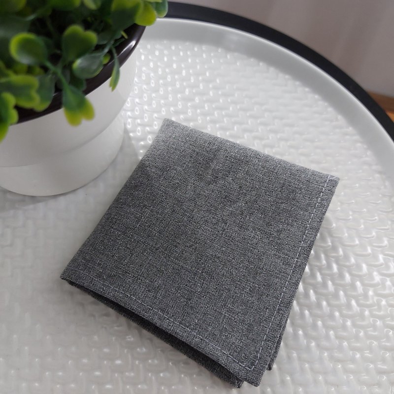 Pocket Square - Grey OS - 手帕/方巾 - 聚酯纤维 灰色