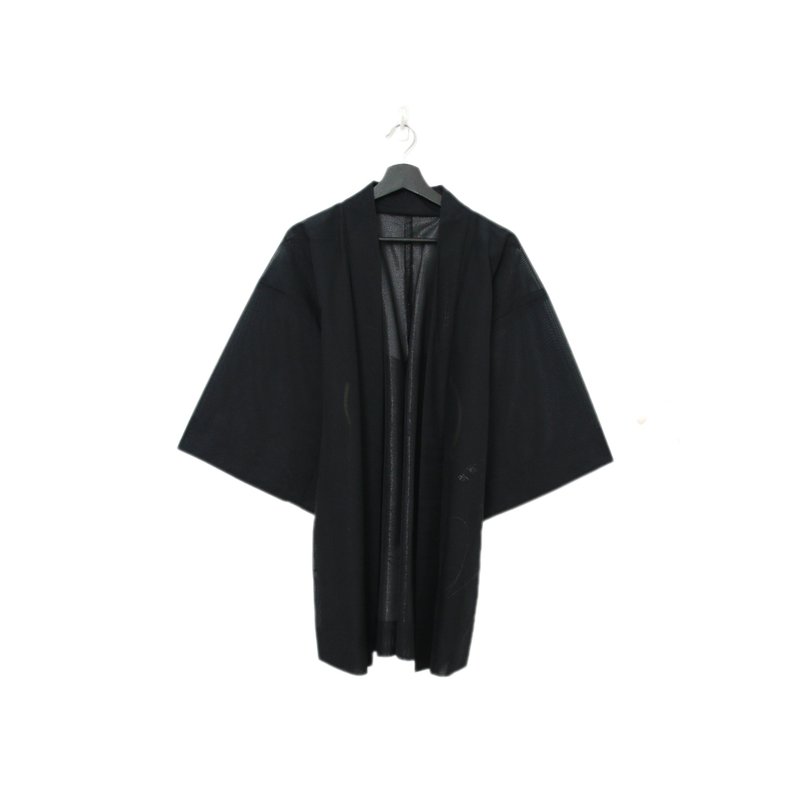 Back to Green-日本透肤羽织 枝叶 花朵 tf-08/vintage kimono - 女装休闲/机能外套 - 丝．绢 