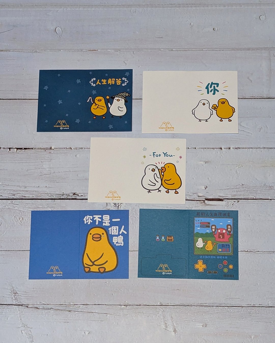 伸缩自如的鸡与鸭心情小卡片 - 卡片/明信片 - 纸 