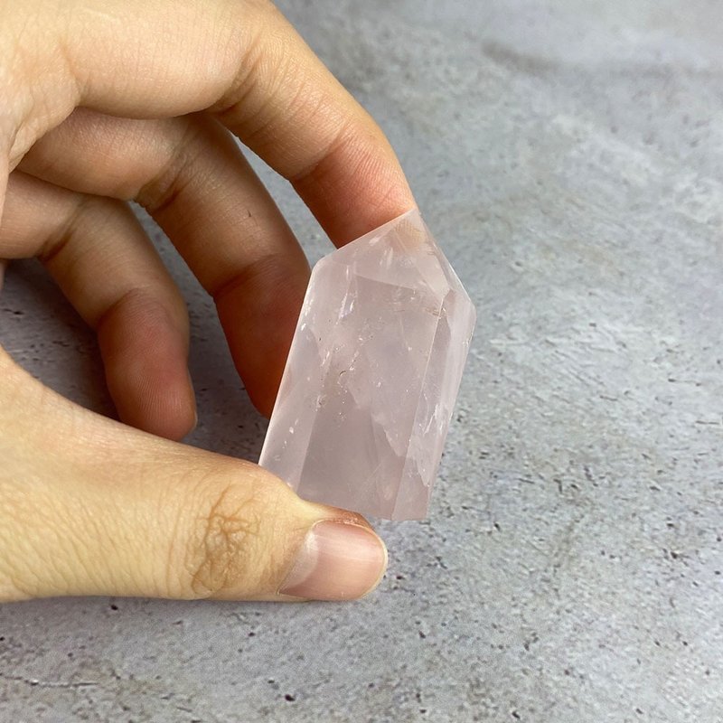 水晶柱- 粉水晶柱 办公室疗愈微景观 设备摆饰 一物一图 - 摆饰 - 宝石 粉红色