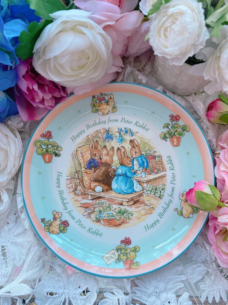 Wedgwood 英国制2001 年比得兔蛋糕盘 收藏盘 挂盘 生日盘 库存品 - 盘子/餐盘/盘架 - 瓷 多色
