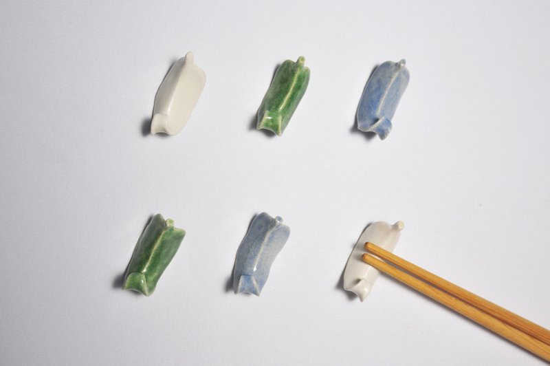 绝版陶瓷手作摆件 筷架茶枕茶置茶针架搁置架笔搁 叶系列 - 摆饰 - 陶 多色