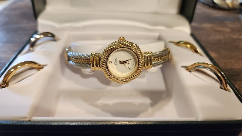 (全新老物)Pierre Jacquard 5款不锈钢石英珐琅手表圣诞礼盒 - 女表 - 贵金属 金色