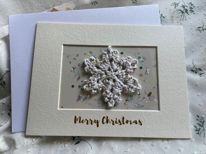 钩织雪花圣诞卡 - 卡片/明信片 - 纸 白色