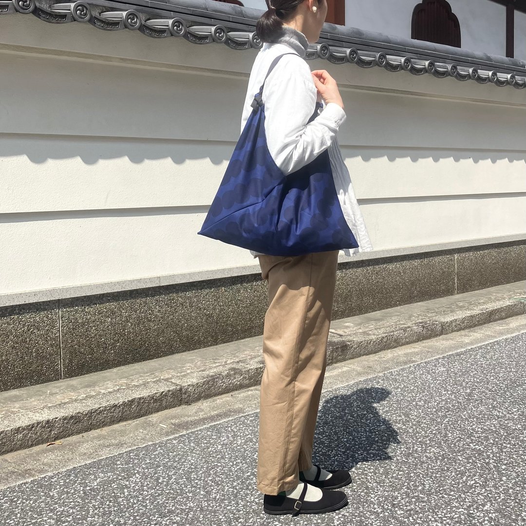 手提包 吾妻袋 连续圆点 藏青 M - 手提包/手提袋 - 棉 蓝色