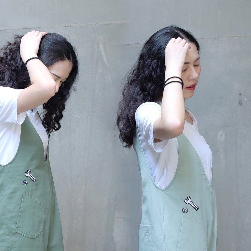 【墨儿推荐】螺丝起子钉－小小工人吊带裤 一式二色 - 女装长裤 - 棉．麻 绿色