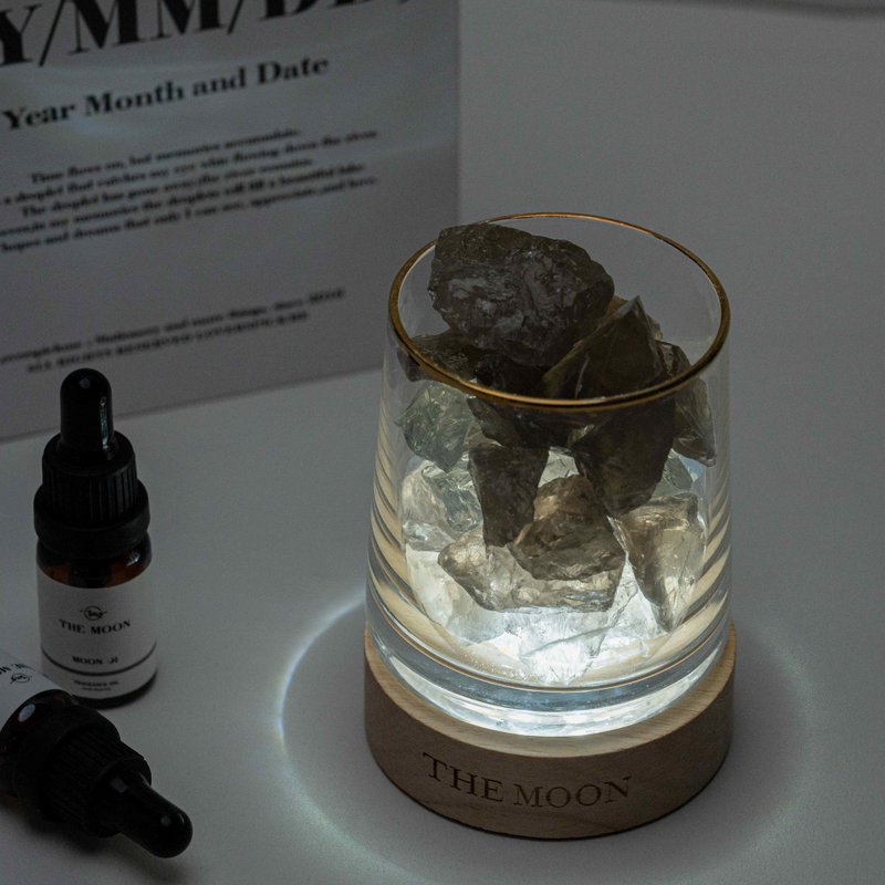 *新礼盒包装*THE MOON 茶水晶扩香灯 // 健康X安定 - 香薰/精油/线香 - 水晶 卡其色