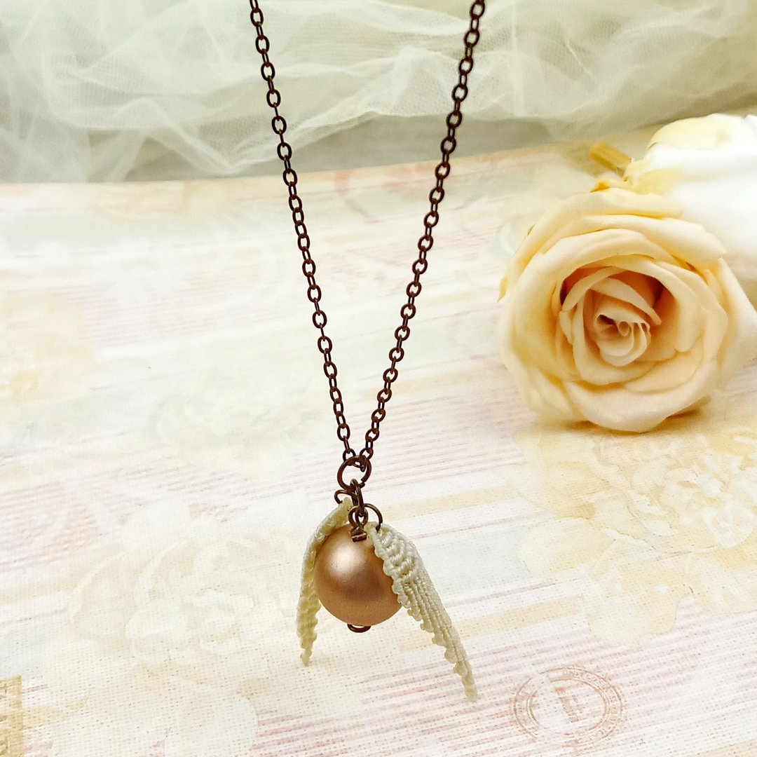 Harry Potter利波特概念金探子颈链 golden snitch necklace - 项链 - 铜/黄铜 金色