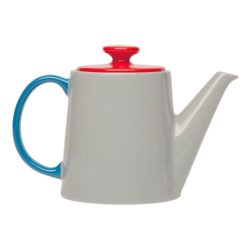 Jansen+co 调色茶壶 (灰+红+蓝) - 茶具/茶杯 - 瓷 多色
