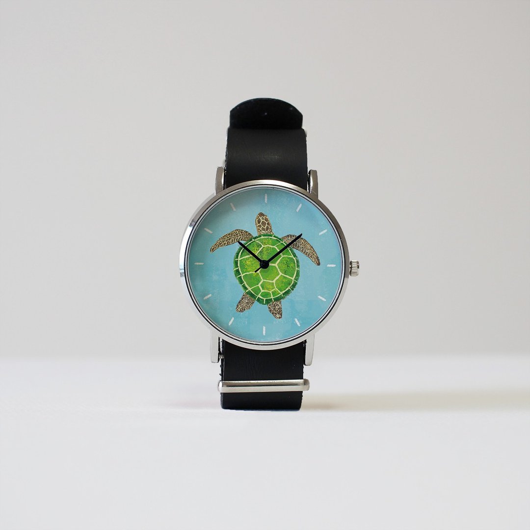 Sea turtle watch - 女表 - 其他金属 蓝色
