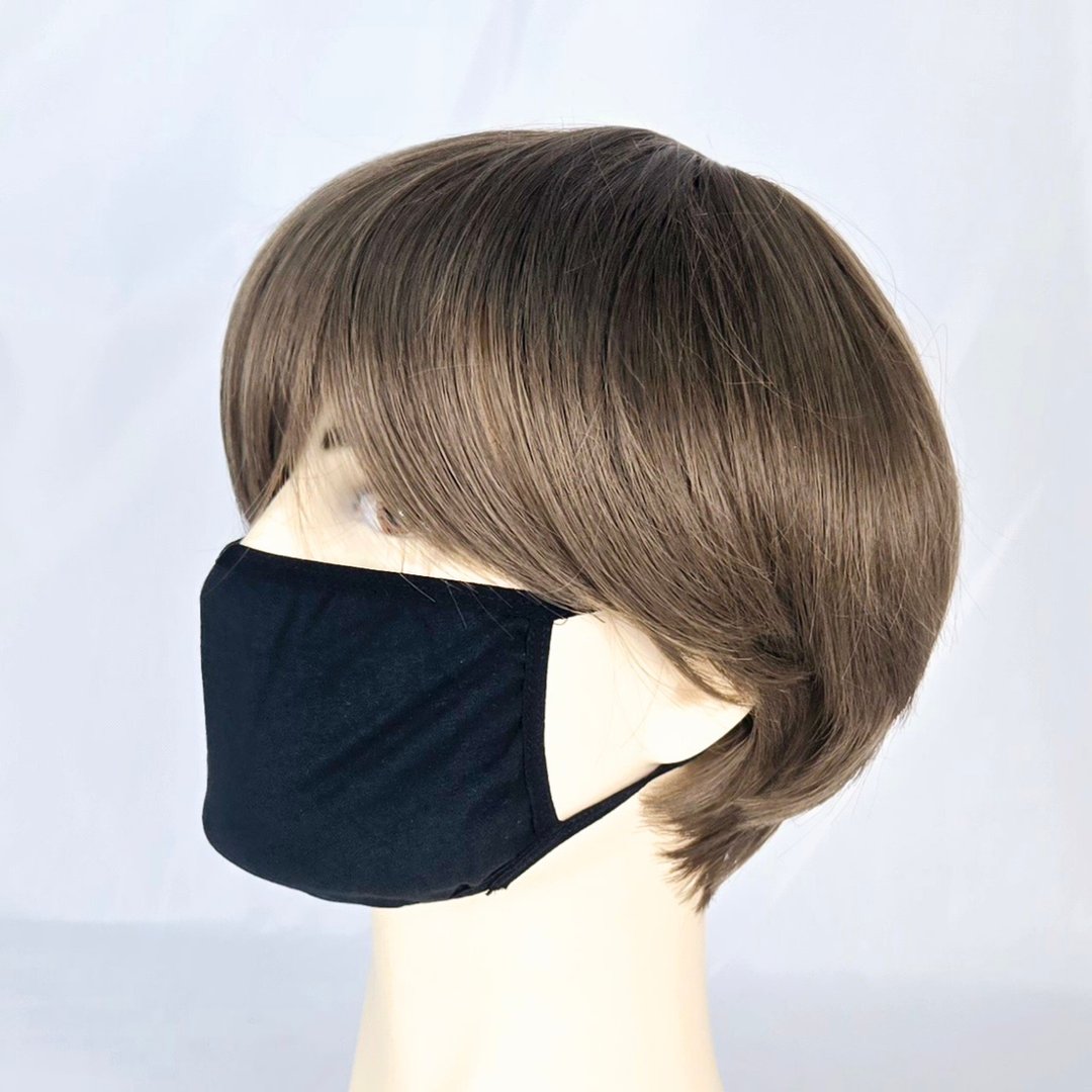 超薄舒适透气纯棉布口罩, 可放滤片, 四边弹力橡筋, M01020 - 口罩 - 棉 黑色