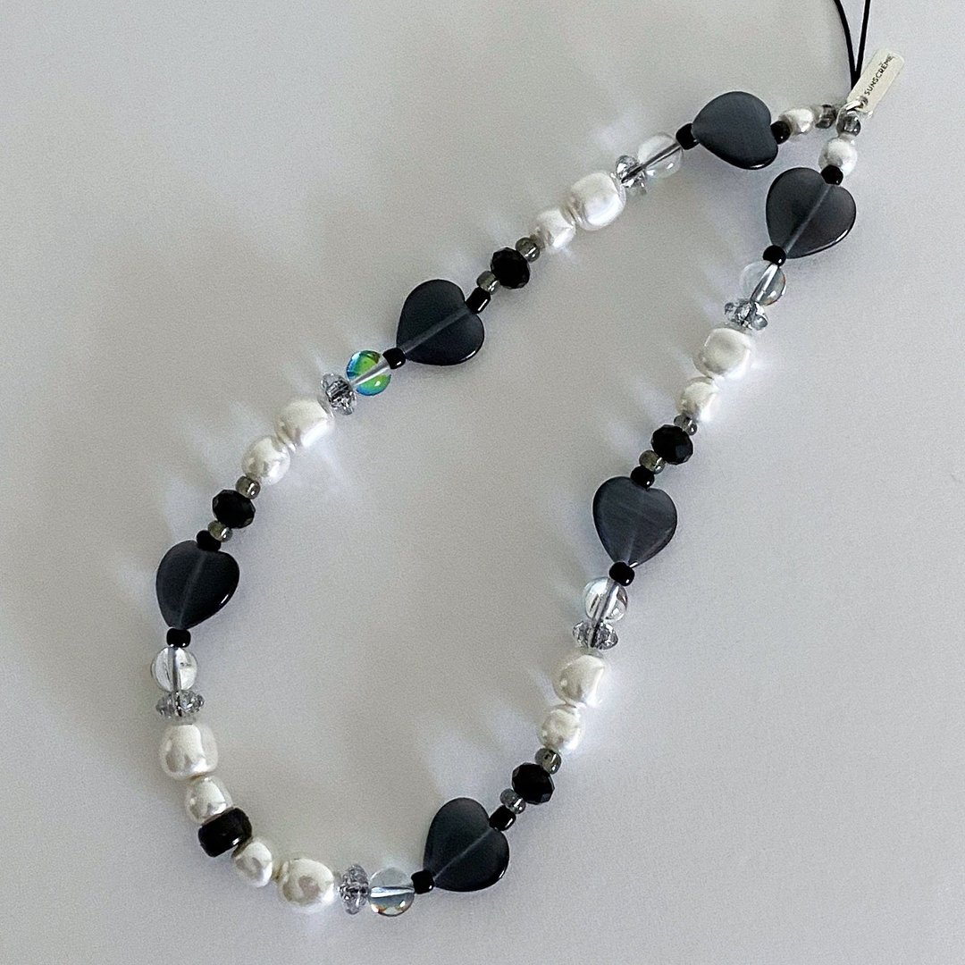 GIANT BLACK HEART PHONE STRAP - 其他 - 其他材质 