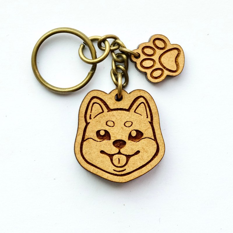 木制钥匙圈-柴柴 - 钥匙链/钥匙包 - 木头 咖啡色