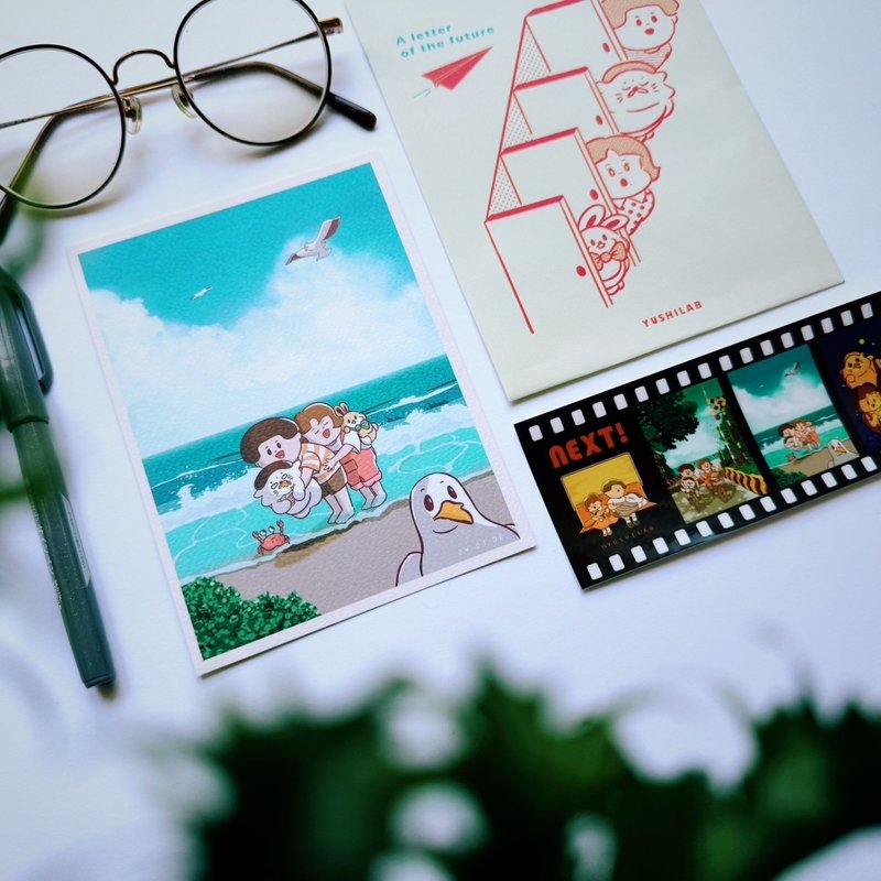 未来的信封组信封/透明胶卷贴纸/明信片各１ - 卡片/明信片 - 纸 