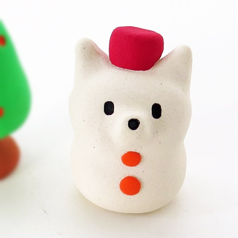 Small bowls Snowman Christmas objects - 摆饰 - 陶 白色