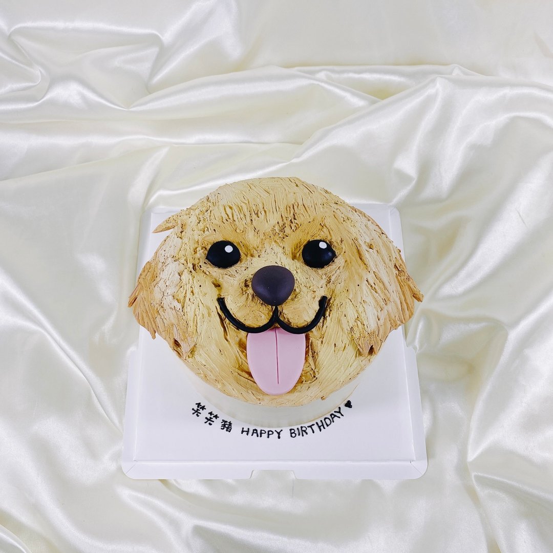 黄金猎犬 狗狗系列 翻糖  狗 生日 定制 6寸 面交 - 蛋糕/甜点 - 新鲜食材 橘色