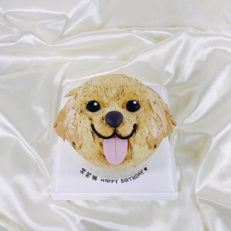 黄金猎犬 狗狗系列 翻糖  狗 生日 定制 6寸 面交 - 蛋糕/甜点 - 新鲜食材 橘色