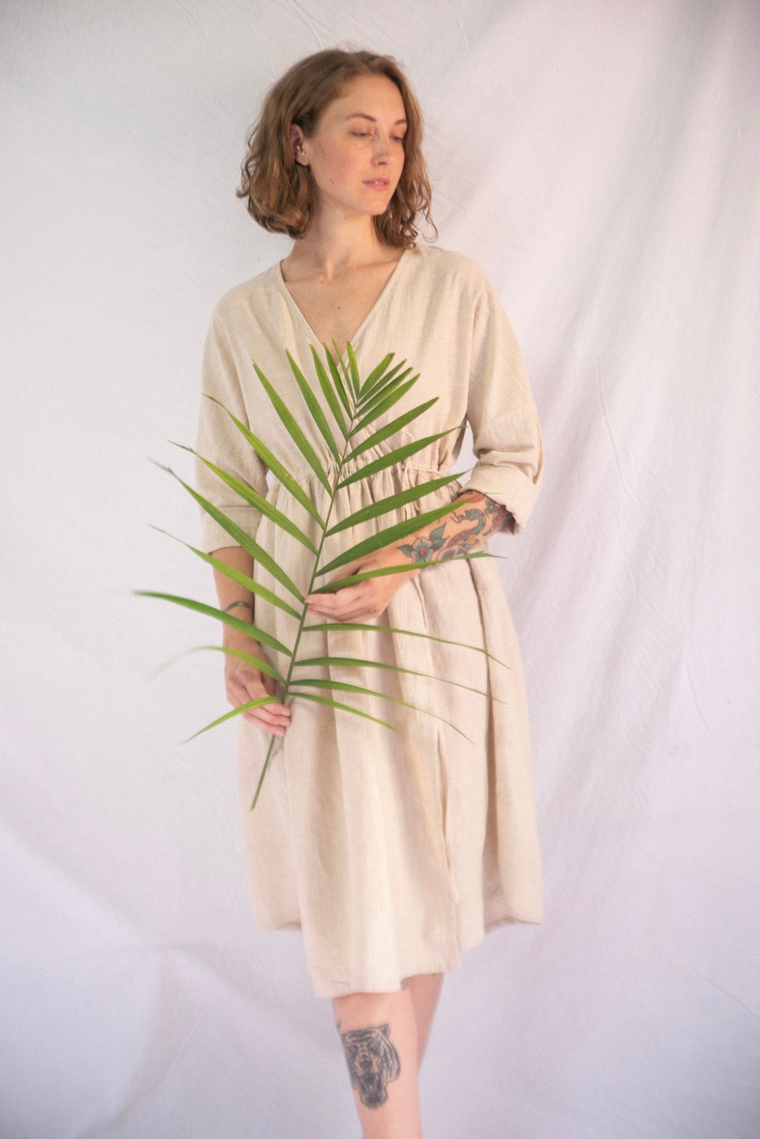 Vanilla Jejumai Jacket Dress | Linen | Natural Color - 洋装/连衣裙 - 棉 白色