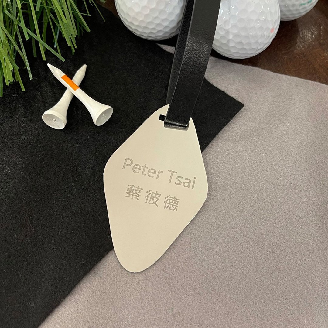 【FulgorJewel】定制高尔夫球袋姓名牌 风筝造型 行李吊牌 - 行李吊牌 - 不锈钢 银色