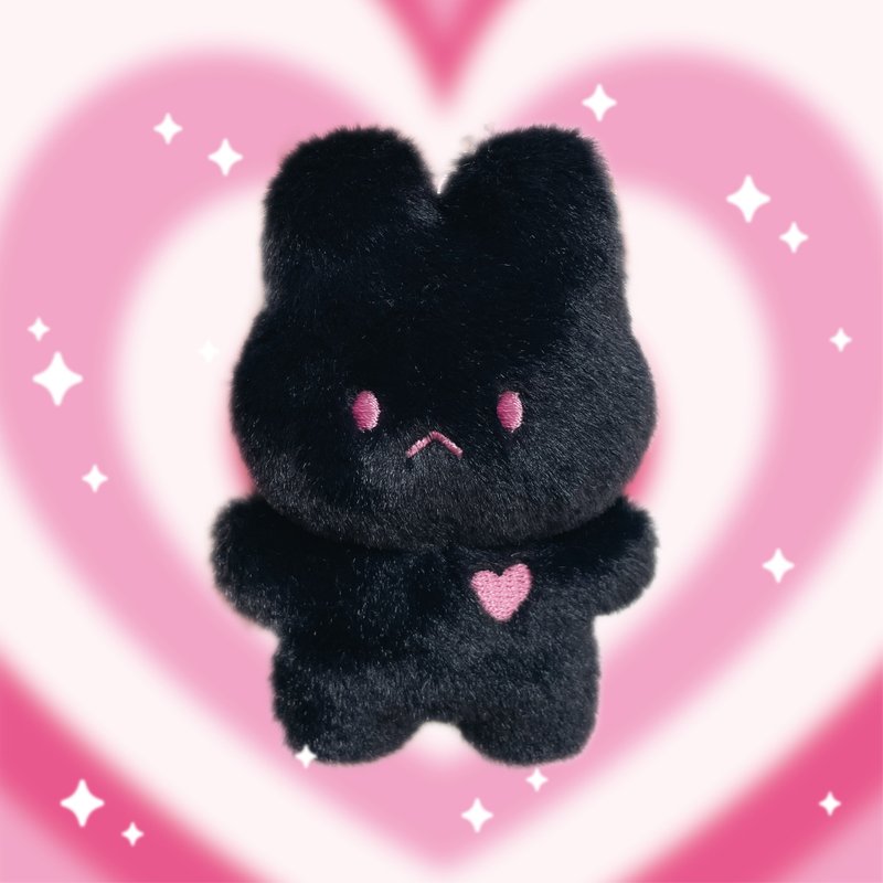 幸运黑夜兔公仔钥匙扣 - 玩偶/公仔 - 棉．麻 黑色