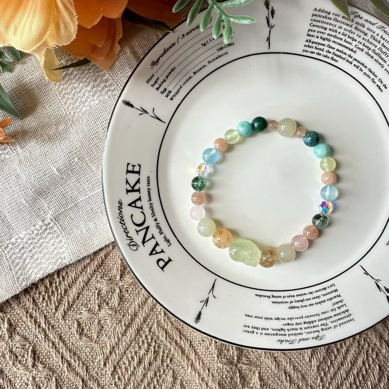 彩虹葡萄晶貔貅弹性手链 - 手链/手环 - 水晶 