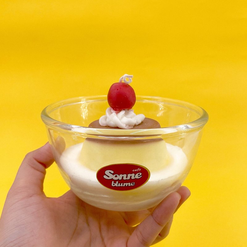 布丁造型大豆蜡香薰蜡烛 - 蜡烛/烛台 - 其他材质 红色