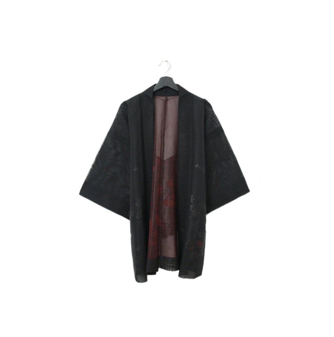 Back to Green-日本透肤羽织 细闪 绯红枫叶tf-42/vintage kimono - 女装休闲/机能外套 - 丝．绢 