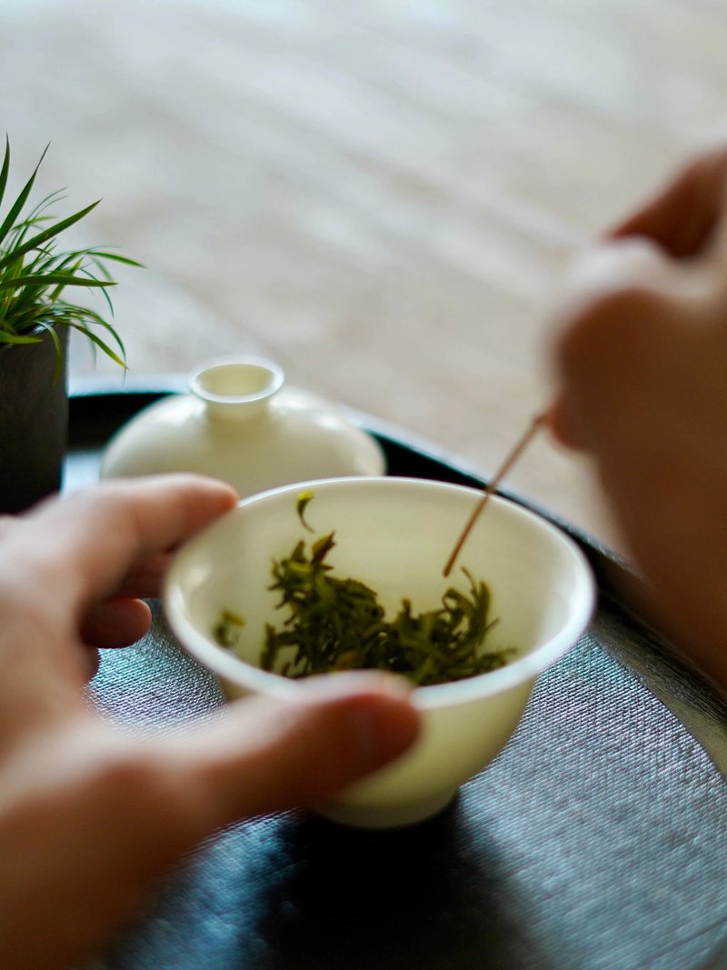 言己瓜白系列110ml盖碗 二才盖碗 不烫手盖碗 原矿釉 - 茶具/茶杯 - 瓷 