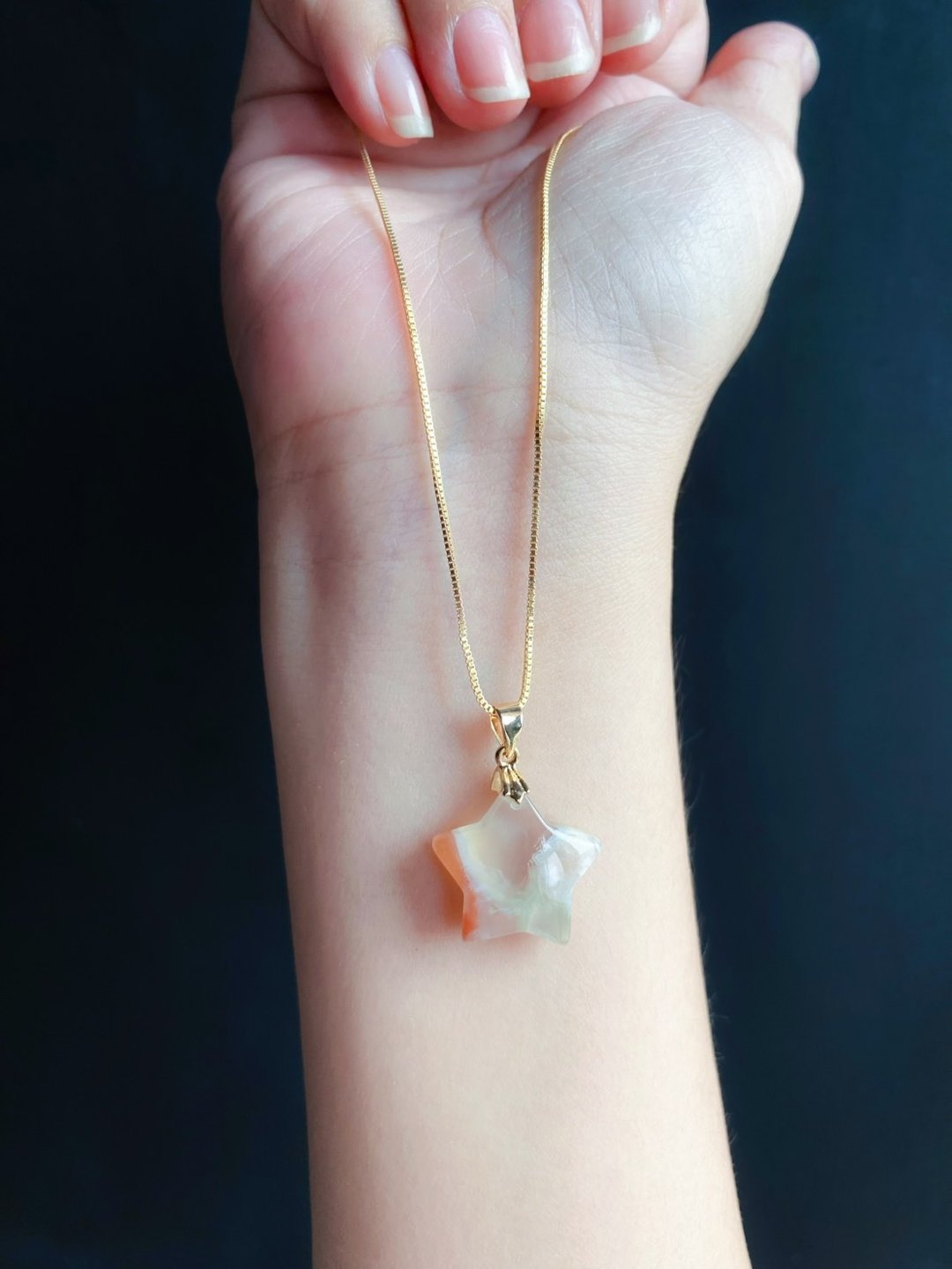 星愿 飘牛血红 水中花 樱花玛瑙 项链  礼物 天然石 独一无二 - 吊饰 - 水晶 红色