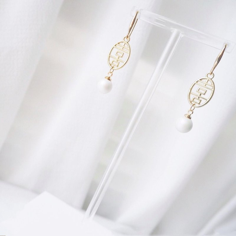 新娘耳环 新娘耳夹 生日礼物 优雅 耳环 耳夹 定制化 定制 - 耳环/耳夹 - 其他金属 白色