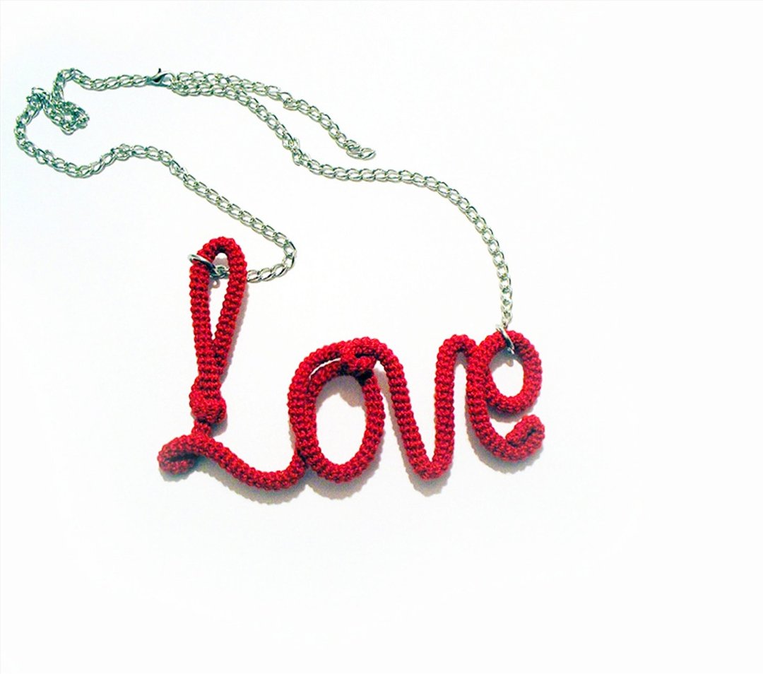 Scarlet Love Necklace - 项链 - 绣线 红色
