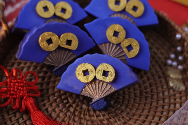 中国铜钱造型 扇形手工皂 - 肥皂/手工皂 - 其他材质 蓝色