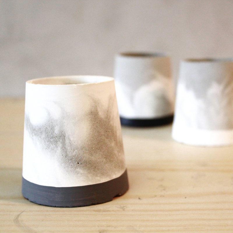 石纹火山盆器/M号/水泥盆/ - 植栽/盆栽 - 水泥 