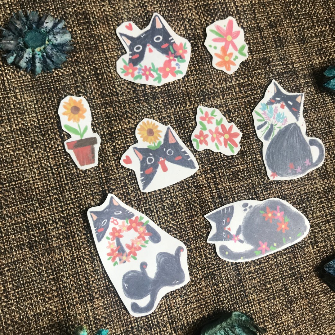 奔驰猫小花园-贴纸包 - 贴纸 - 纸 多色