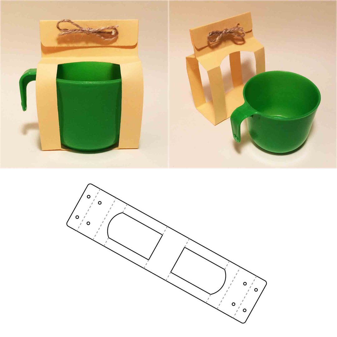 Mug box template, cup box, mug gift box, cup gift box, coffee mug box, Cricut - 图文模板设计 - 其他材质 