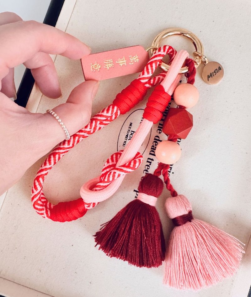 【MISIA】3in1 phone/key/bag charm 三合一手工编织绳索开运挂件 - 吊饰 - 真皮 