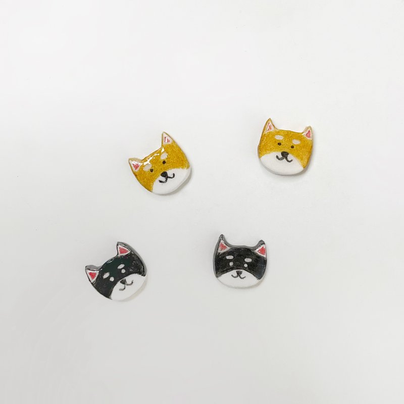 可爱柴柴 - 手作/手绘耳环 - 耳环/耳夹 - 其他材质 多色