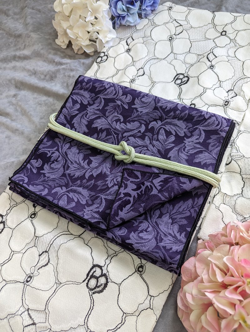 洋粋youiki。和洋原创。和服腰带。大人の兵儿帯。唐花模样(浓紫) - 其他 - 棉．麻 紫色