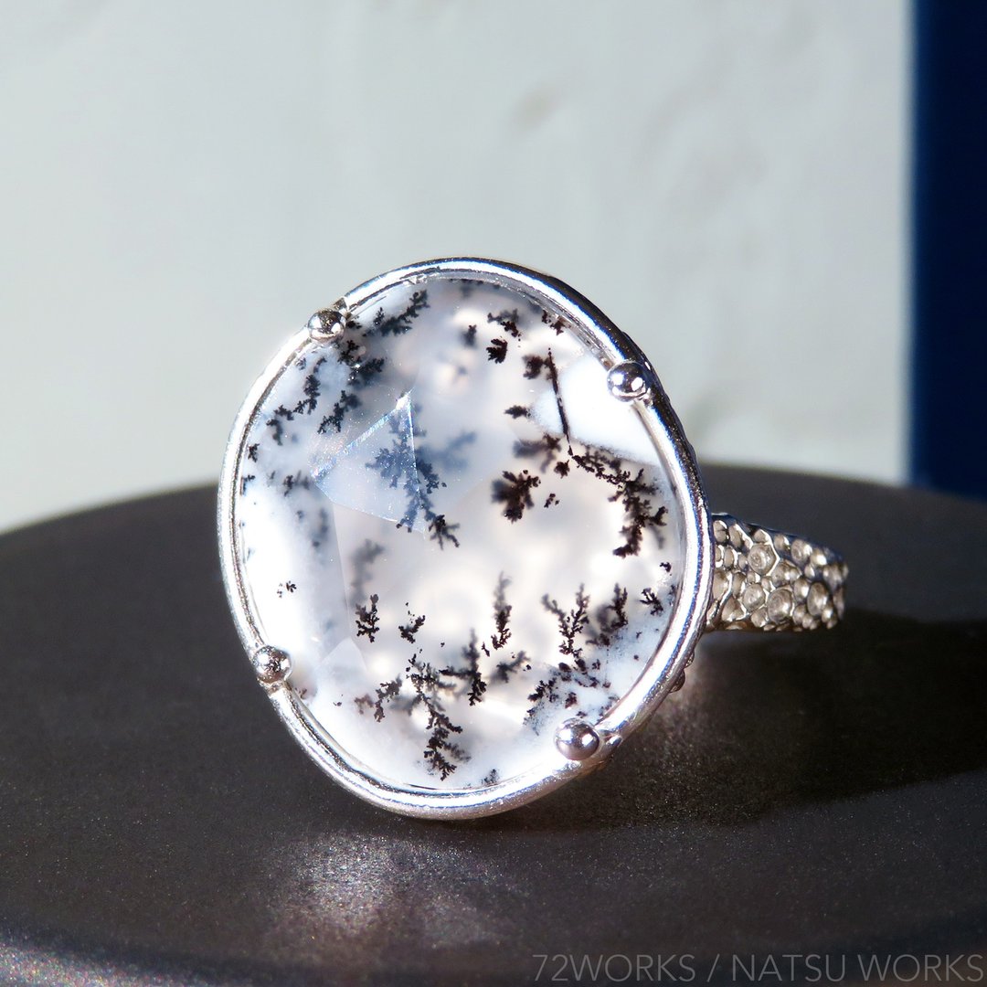 Dendritic Opal Ring - 戒指 - 宝石 白色