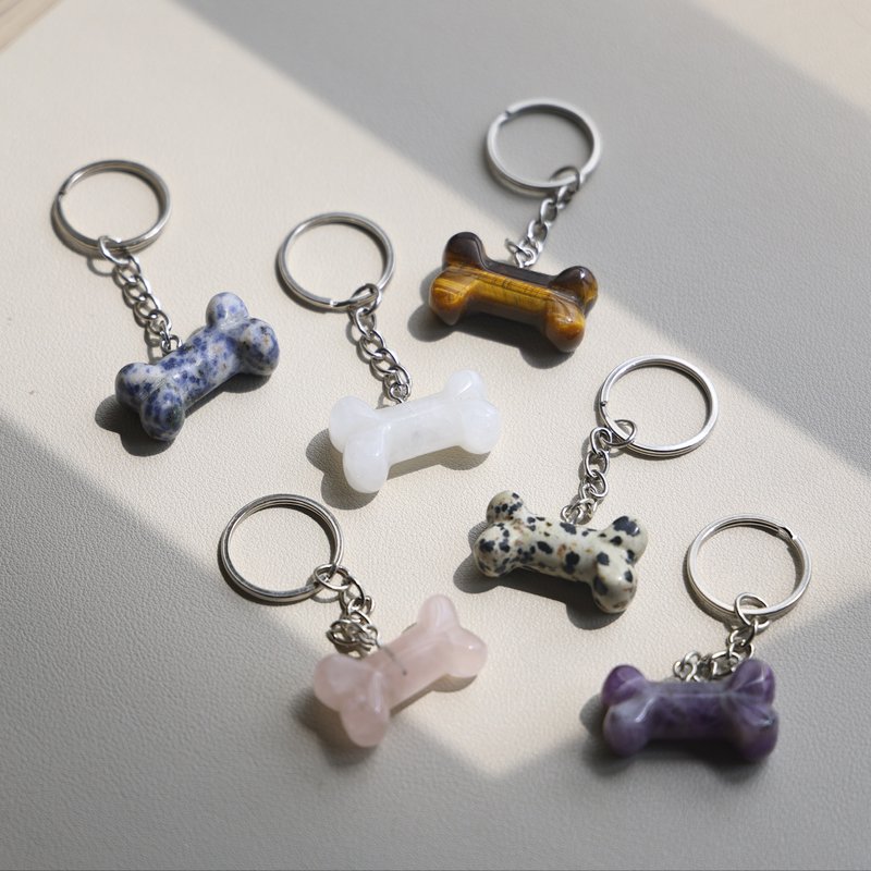 骨头造型水晶锁匙扣 - 钥匙链/钥匙包 - 水晶 