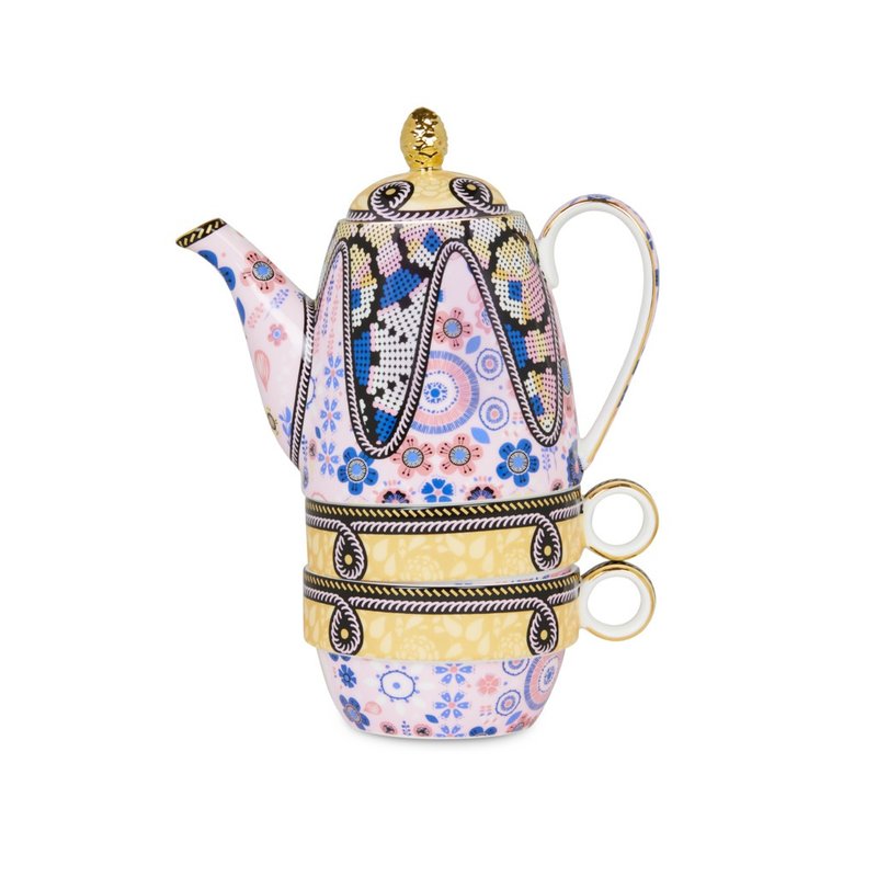 T2 华丽复古系列_双人杯壶套组(金色) - 茶具/茶杯 - 瓷 