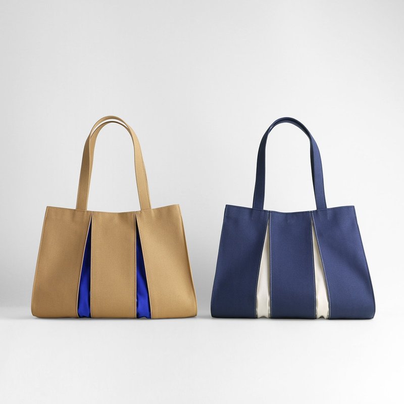 KOSHO ougi 帆布手提包 ZH 男女通用礼品 帆布 日本制造 京都 轻量 带钩环内衬 - 手提包/手提袋 - 棉．麻 咖啡色
