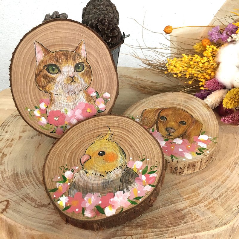 [定制化]宠物手绘木头肖像画 - 订制画像 - 木头 多色