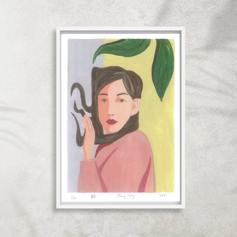 【躺】复印画|Art print - 卡片/明信片 - 纸 白色