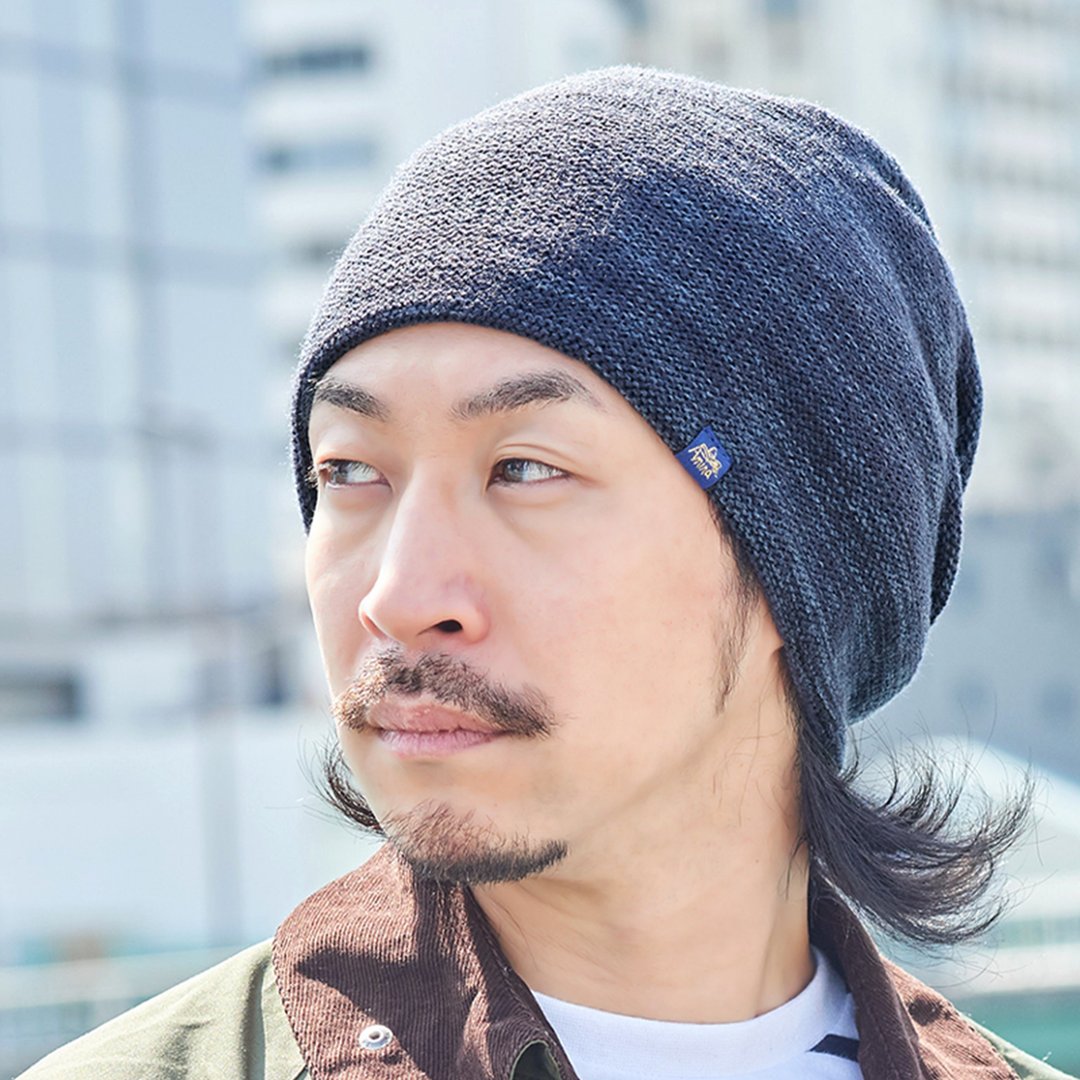 Dan 宽松大版针织帽 双层保暖 后抓皱显瘦 - 帽子 - 压克力 蓝色