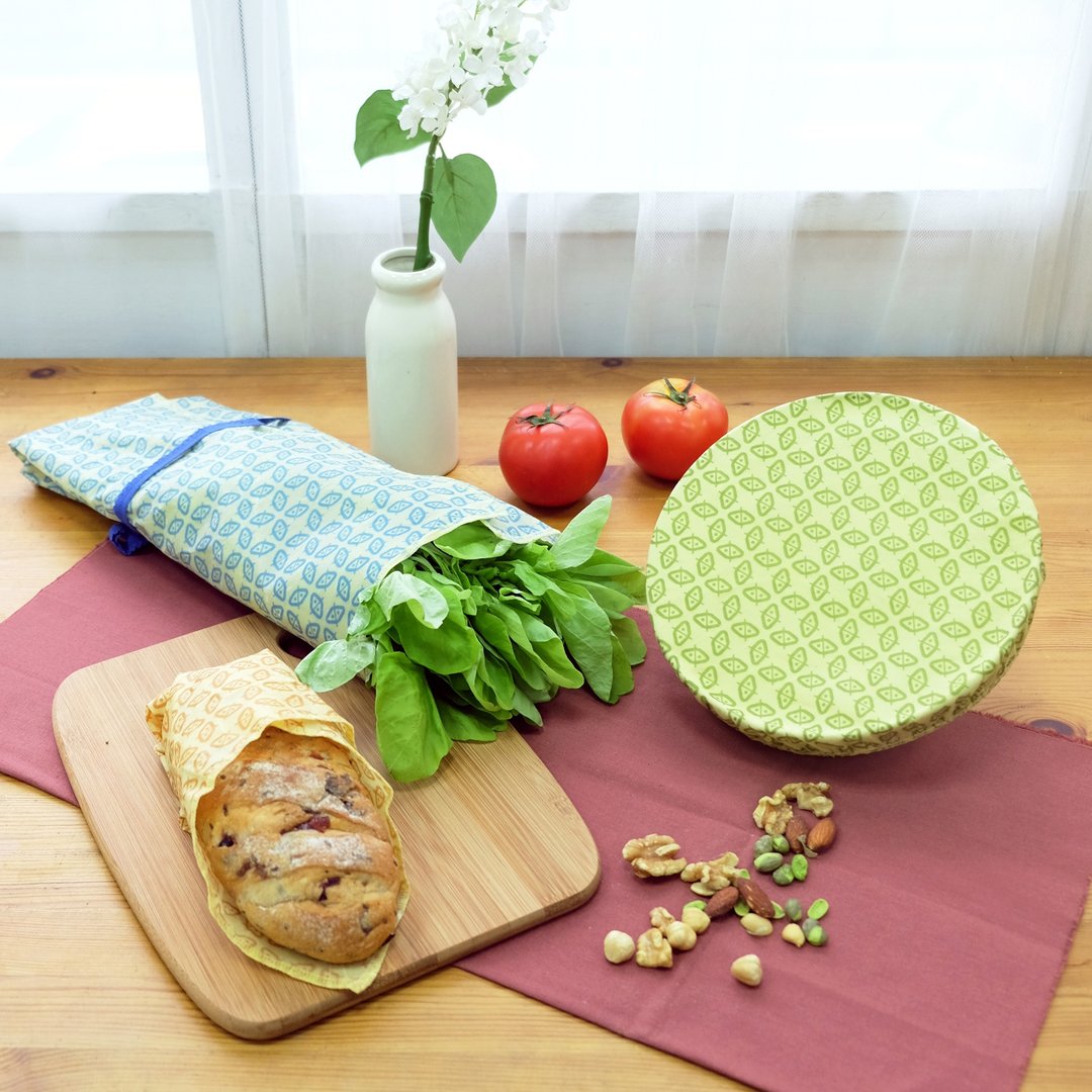 【仁舟净塑】蜂蜡保鲜布(超值3件组) ∣ 保鲜罩+超好盖 - 厨房用具 - 棉 多色