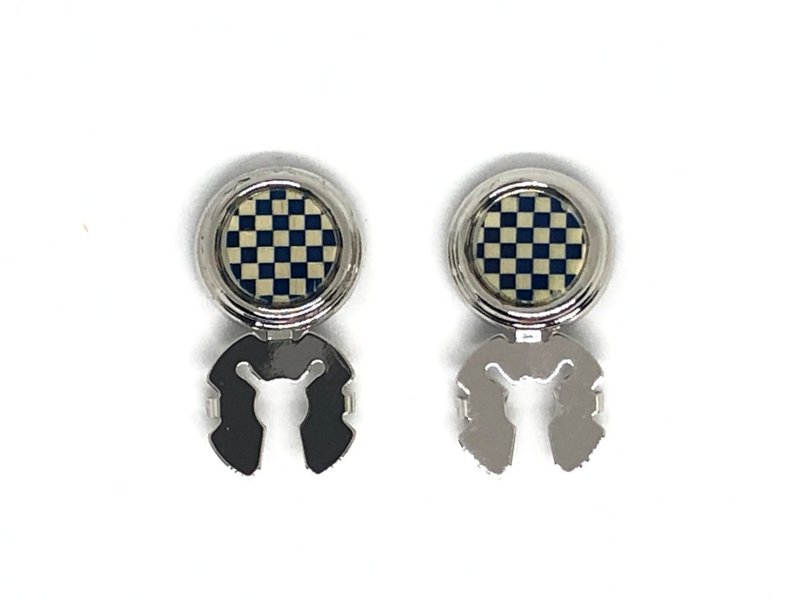 Straw Craft Button Cover Stripe Blue&Silver SB-9 - 其他 - 其他材质 多色